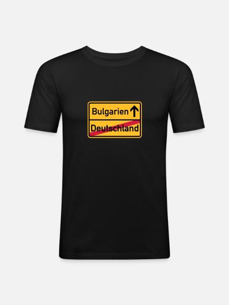 Bulgarien - Männer Slim Fit T-Shirt - Schwarz