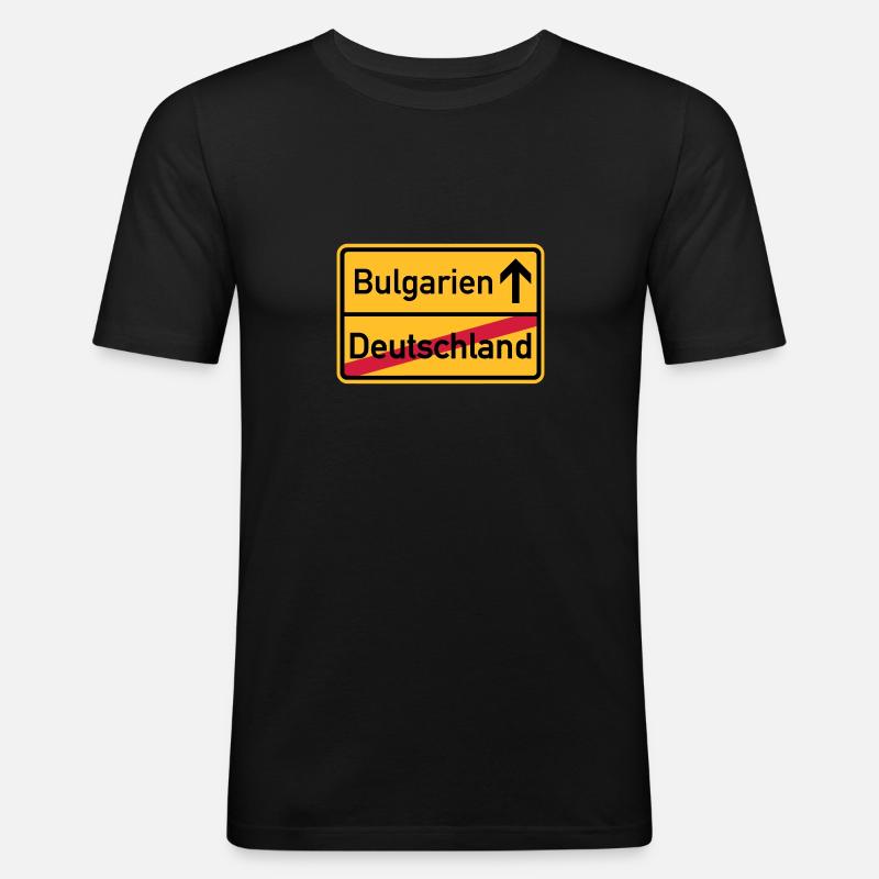 Bulgarien - Männer Slim Fit T-Shirt - Schwarz