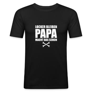 Kfz Mechatroniker Papa Schrauber Vatertag - Männer Slim Fit T-Shirt - Schwarz - Vorne - Nik (191cm)