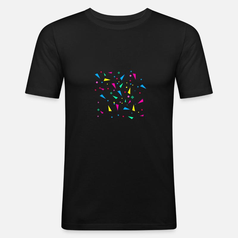 Karneval, konfetti, bunt, retro - Männer Slim Fit T-Shirt - Schwarz