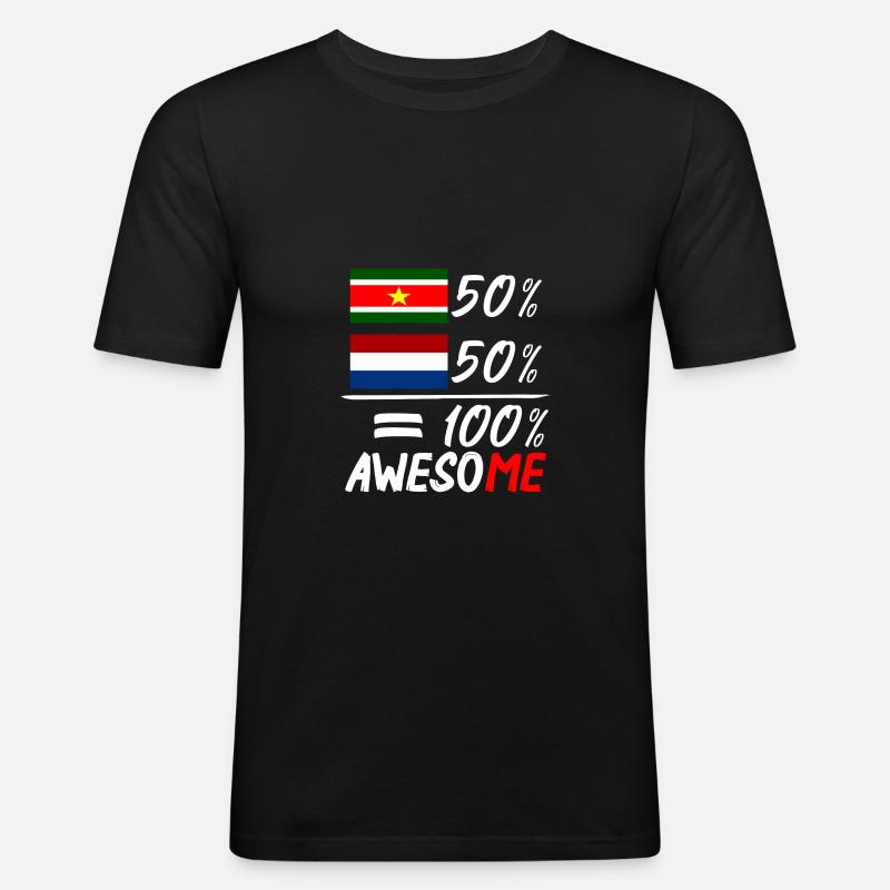 Half Nederlander half Surinaams - Männer Slim Fit T-Shirt - Schwarz
