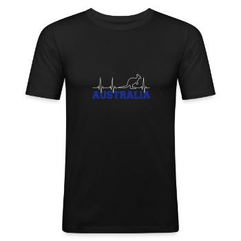 Australie - T-shirt près du corps Homme - noir - Devant - Nik (191cm)