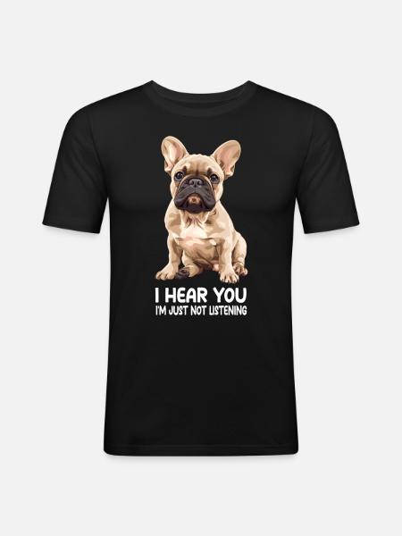 Bouledogue français - T-shirt près du corps Homme - noir