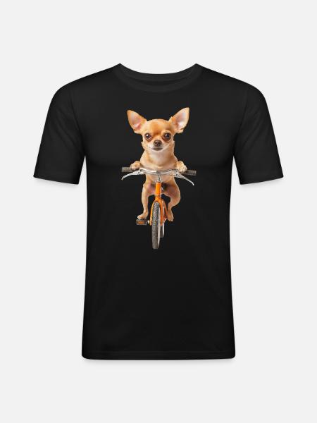 Chihuahua - Männer Slim Fit T-Shirt - Schwarz