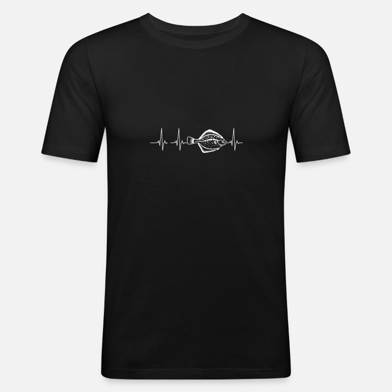 Flunder - Männer Slim Fit T-Shirt - Schwarz