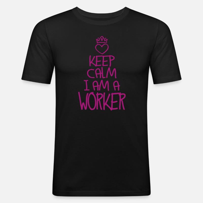Best Arbeiter ever Arbeiter Geschenk - Männer Slim Fit T-Shirt - Schwarz