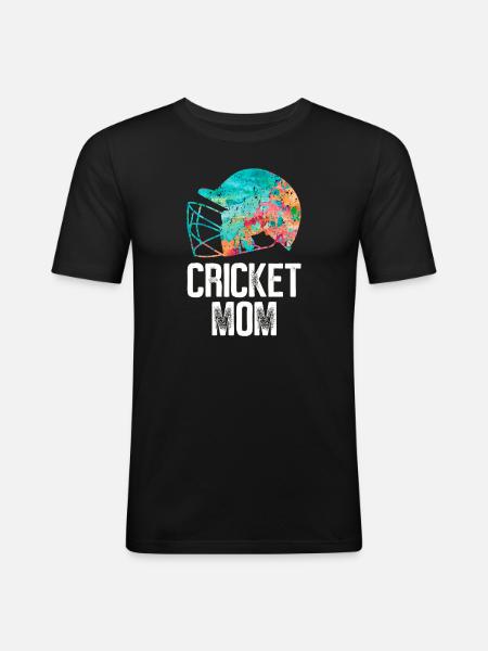 Cricket Mom - Men's Slim Fit T-Shirt - black