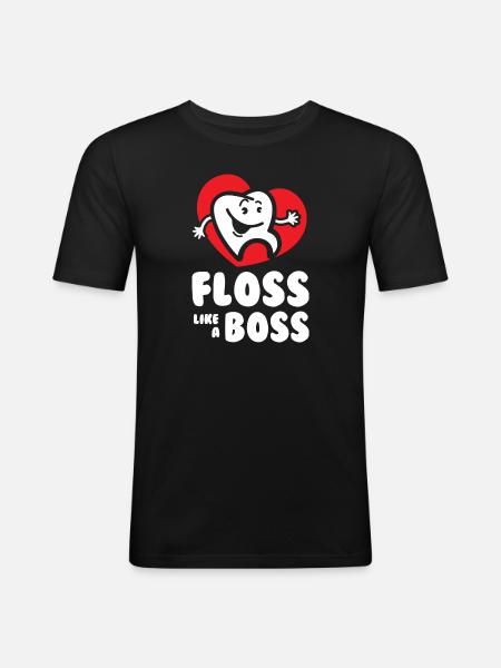 Floss like a Bos - Men's Slim Fit T-Shirt - black