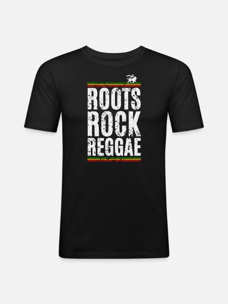 Roots Rock Reggae - Men's Slim Fit T-Shirt - black