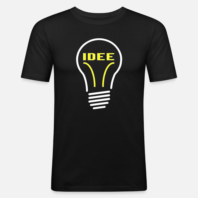 Glühbirne Idee - Männer Slim Fit T-Shirt - Schwarz