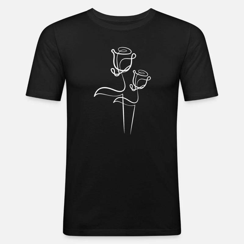 Two roses - Men's Slim Fit T-Shirt - black