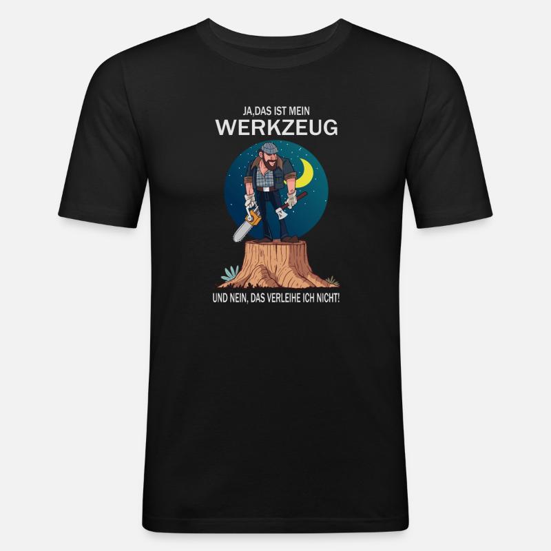 Lumberjack and his tools - Men's Slim Fit T-Shirt - black