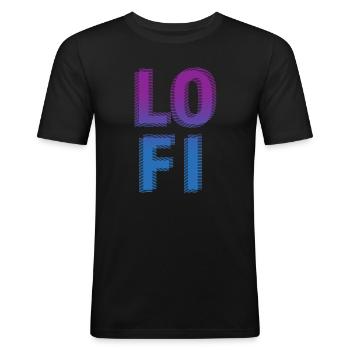Lo Fi Chill Music, Deep House, Hip Hop Beats - Männer Slim Fit T-Shirt - Schwarz - Vorne - Nik (191cm)