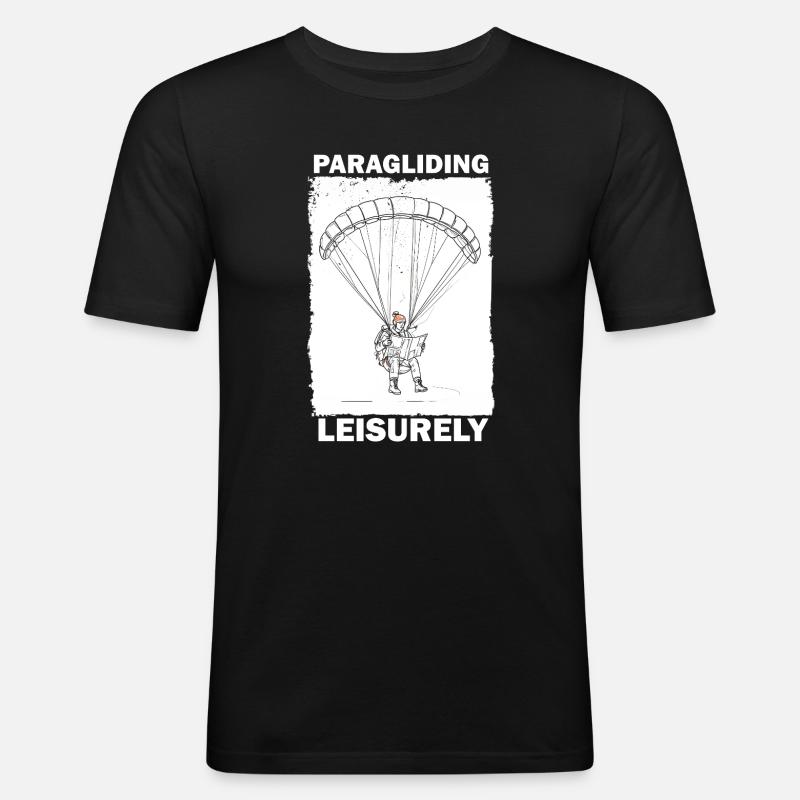 Abenteuer Paraglider Lesen - Männer Slim Fit T-Shirt - Schwarz