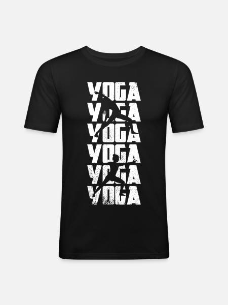 Yoga - T-shirt près du corps Homme - noir