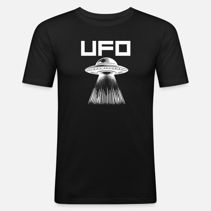 UFO Light Beam Pattern - Men's Slim Fit T-Shirt - black