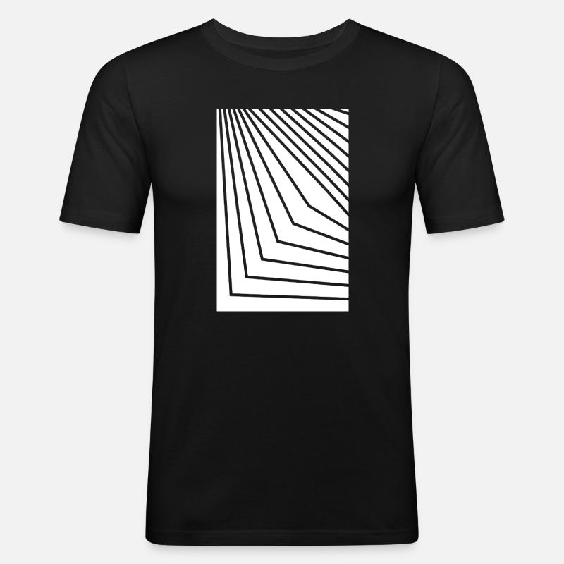 Angular Concentric Lines - Men's Slim Fit T-Shirt - black