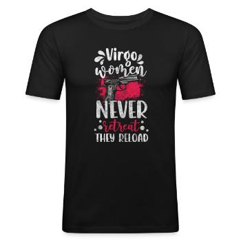 Tierkreiszeichen Horoskop Eigenschaften - Männer Slim Fit T-Shirt - Schwarz - Vorne - Nik (191cm)