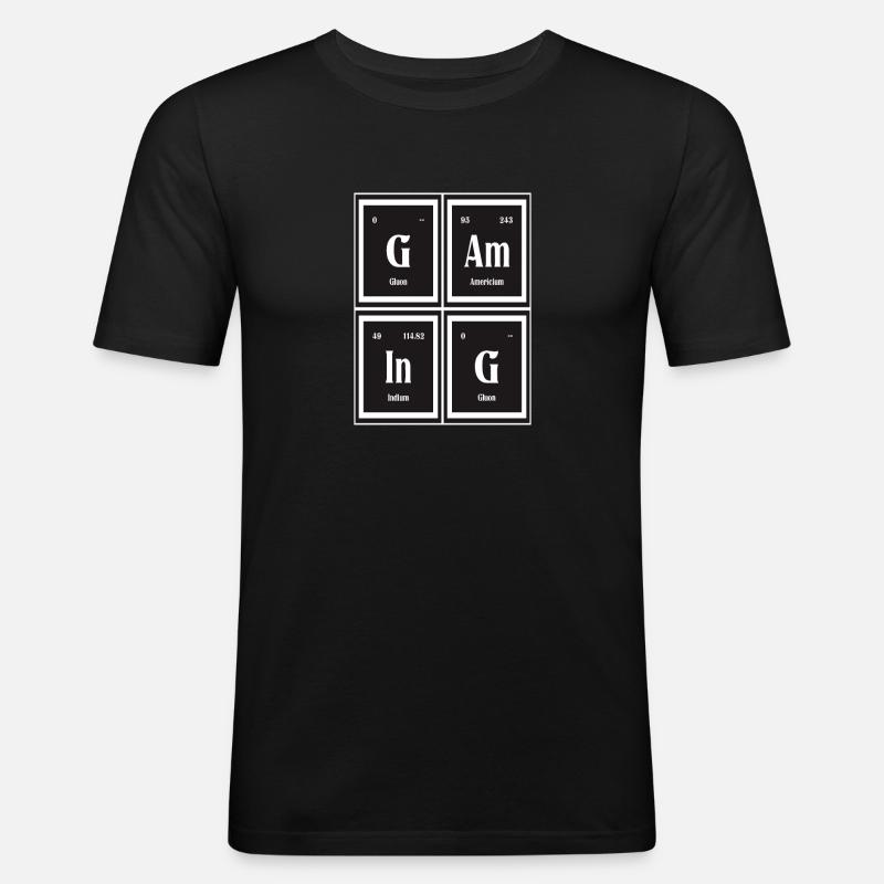 Gaming-| Periodensystem der Elemente - Männer Slim Fit T-Shirt - Schwarz