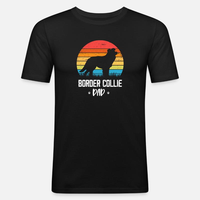 Border Collie - Männer Slim Fit T-Shirt - Schwarz