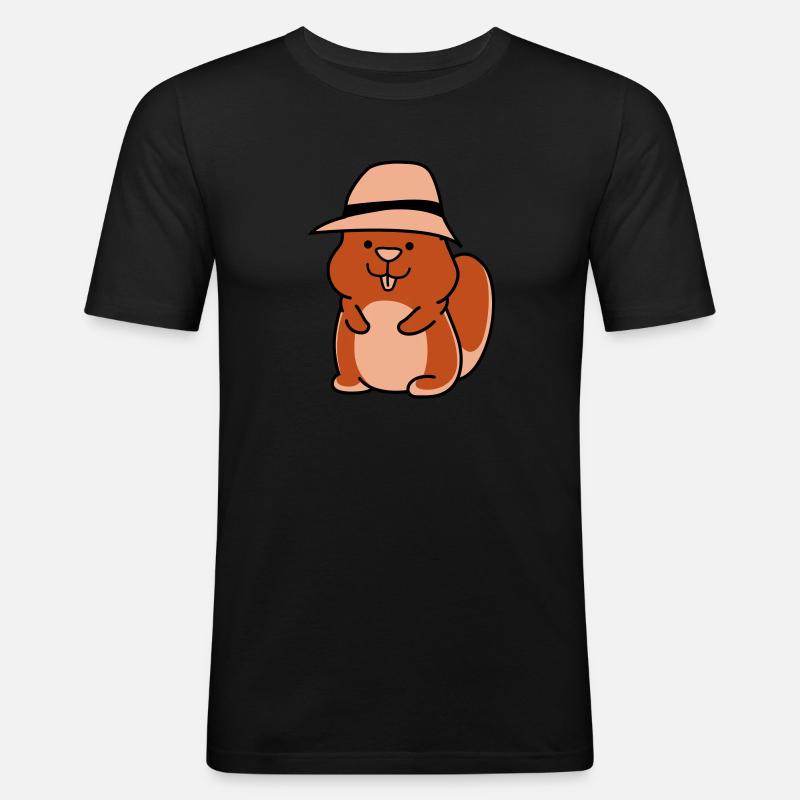 hamster funny - Männer Slim Fit T-Shirt - Schwarz
