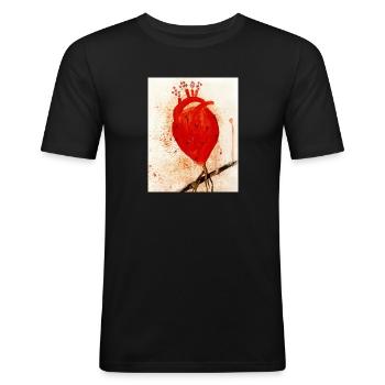 Blooming Passion - Men's Slim Fit T-Shirt - black - Front - Nik (191cm)