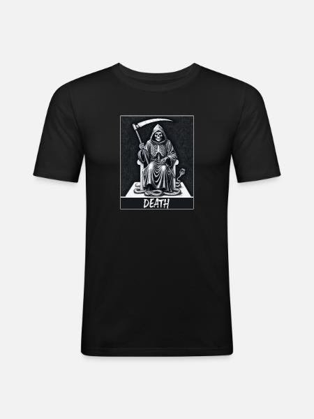 Tarot card death skeleton Magic - Men's Slim Fit T-Shirt - black