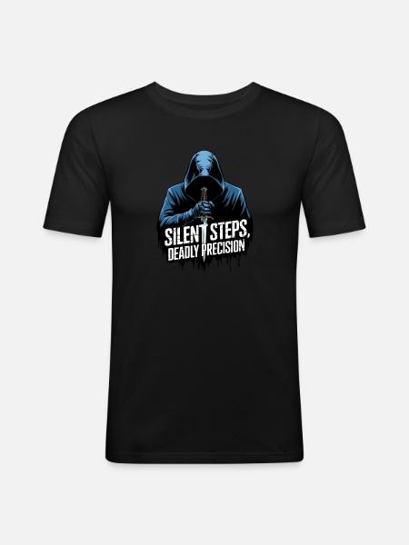 Silent Steps, Deadly Precision - Men's Slim Fit T-Shirt - black