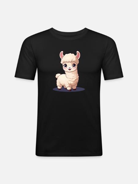 Alpaca/Llama Baby - Men's Slim Fit T-Shirt - black