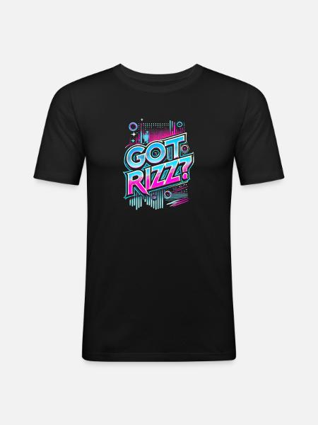 Got Rizz - Männer Slim Fit T-Shirt - Schwarz