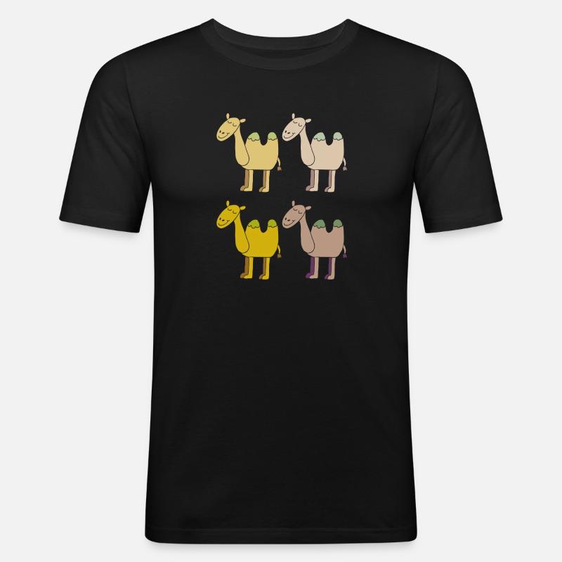 kamelherde bunt - Männer Slim Fit T-Shirt - Schwarz