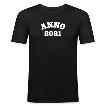 Anno 2021 Geburtstag Geburtsjahr - Männer Slim Fit T-Shirt - Schwarz - Vorne - Nik (191cm)