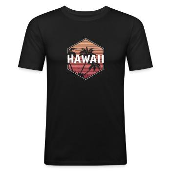 Hawaii Oahu Maui Beach Vacation Souvenir - Men's Slim Fit T-Shirt - black - Front - Nik (191cm)