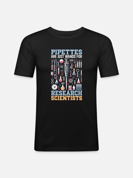 Funny lab technician biotechnologist - Men's Slim Fit T-Shirt - black