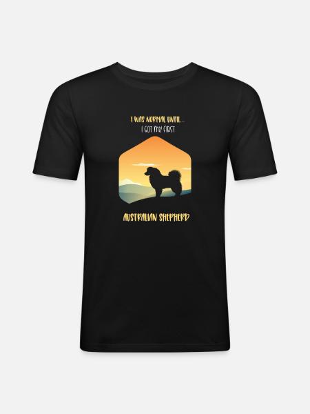 Australian Shepherd Geschenk - Männer Slim Fit T-Shirt - Schwarz