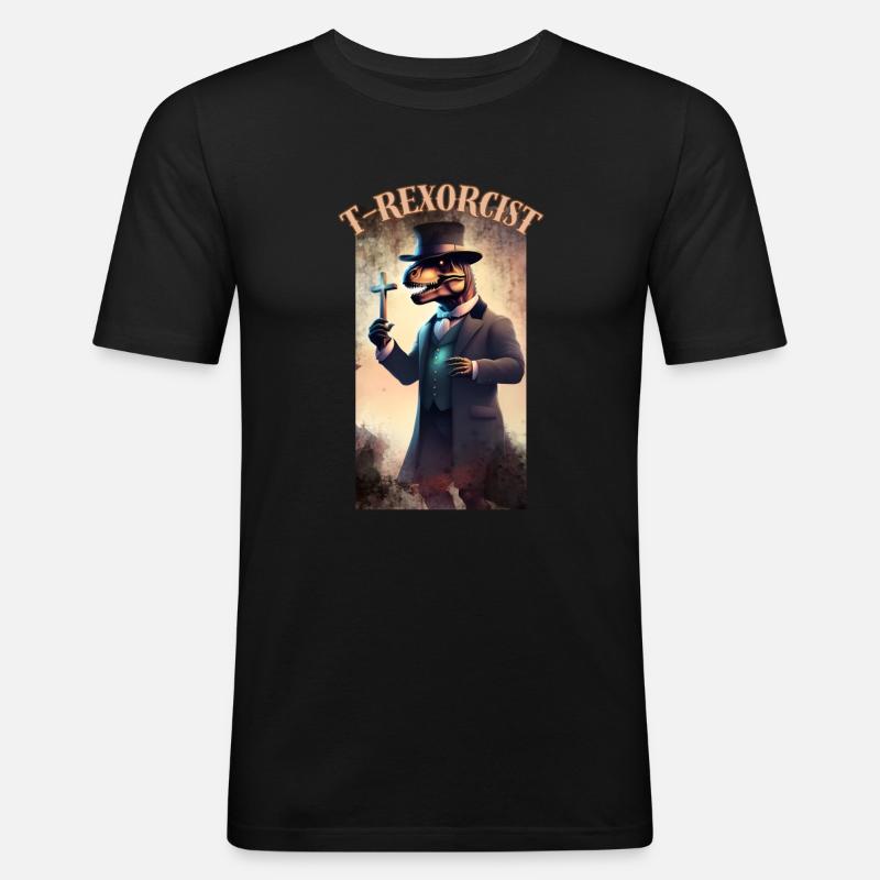 T-REXORCIST - Männer Slim Fit T-Shirt - Schwarz