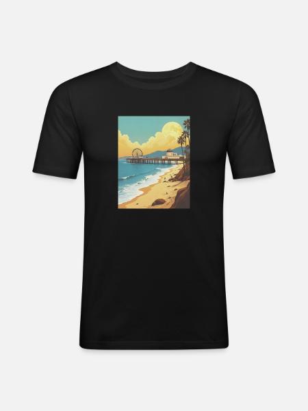 Santa Monica Vibes - Men's Slim Fit T-Shirt - black