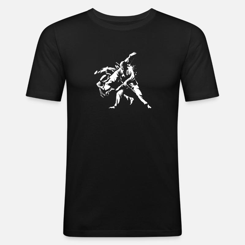 Judo - Männer Slim Fit T-Shirt - Schwarz