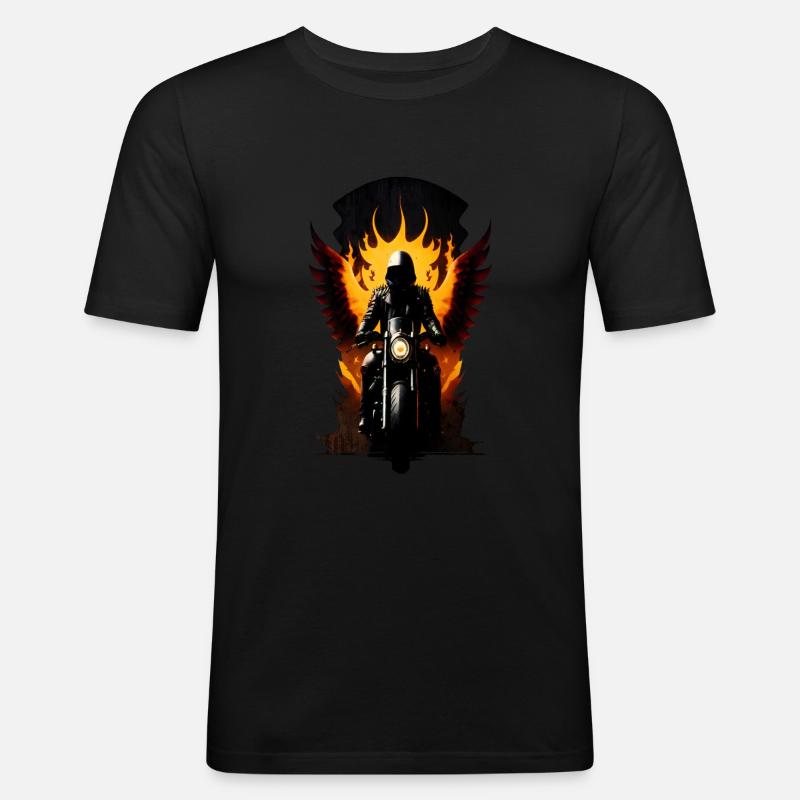 Geisterfahrer - Männer Slim Fit T-Shirt - Schwarz