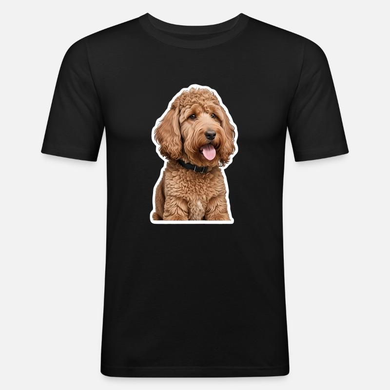 Pudel - Männer Slim Fit T-Shirt - Schwarz