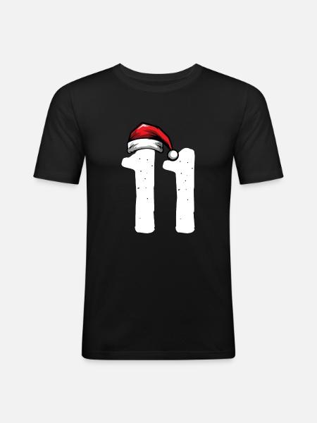 11 Numéro Noël - T-shirt près du corps Homme - noir