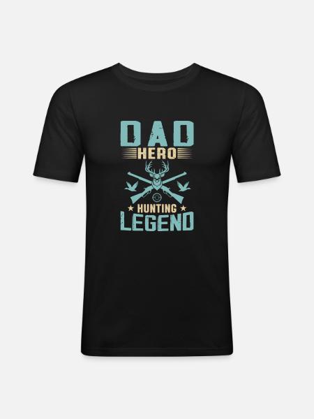 Dad Hero Hunting Legend - Men's Slim Fit T-Shirt - black