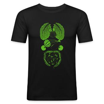 Gemüse Organe Anatomie - Männer Slim Fit T-Shirt - Schwarz - Vorne - Nik (191cm)