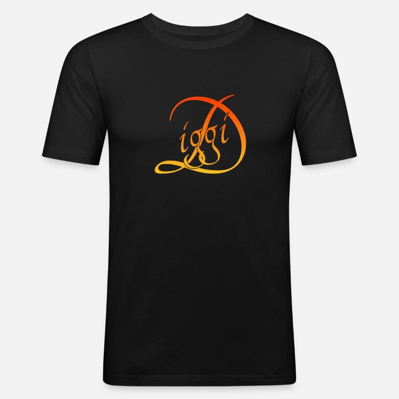 Diggi - Männer Slim Fit T-Shirt - Schwarz