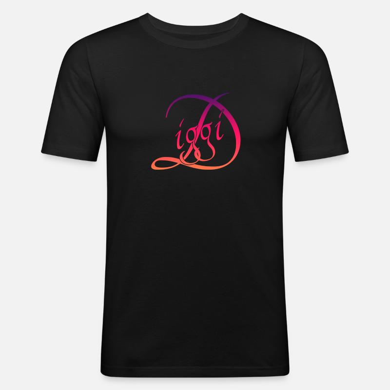 Diggi - Männer Slim Fit T-Shirt - Schwarz