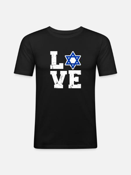 Israël - T-shirt près du corps Homme - noir