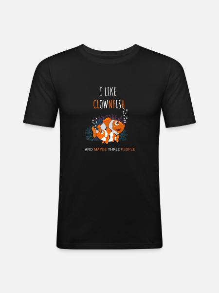 funny clownfish - Men's Slim Fit T-Shirt - black
