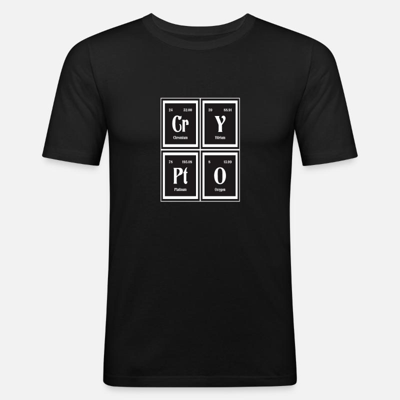 Krypto-| Periodensystem der Elemente - Männer Slim Fit T-Shirt - Schwarz