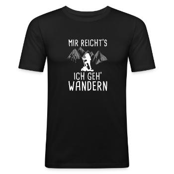Mir reichts ich geh Wandern - Männer Slim Fit T-Shirt - Schwarz - Vorne - Nik (191cm)