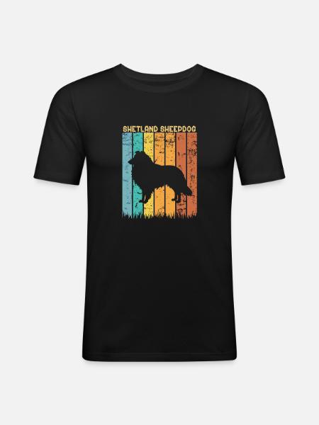 Shetland Sheepdog - Men's Slim Fit T-Shirt - black